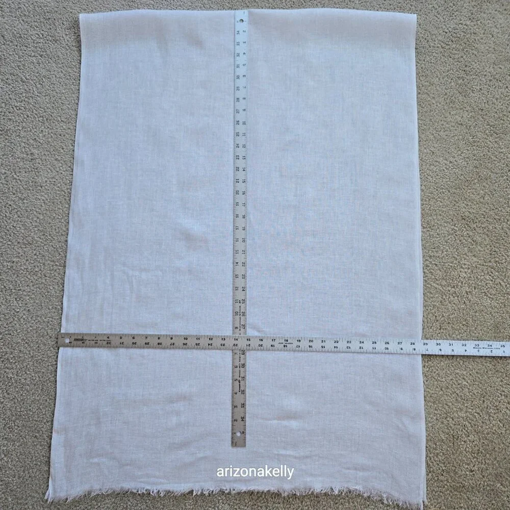 Perfect White Linen Scarf - Picture 3 of 8